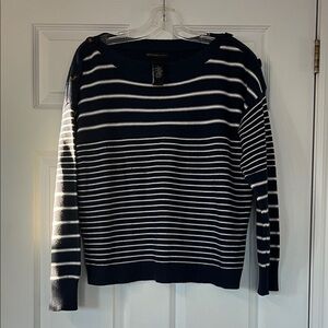 Design History Navy and Cream Striped Knit